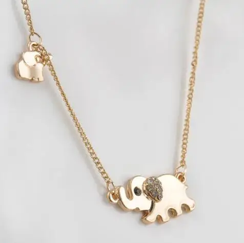 Ожерелье с подвеской в виде слона с кристаллами B372
