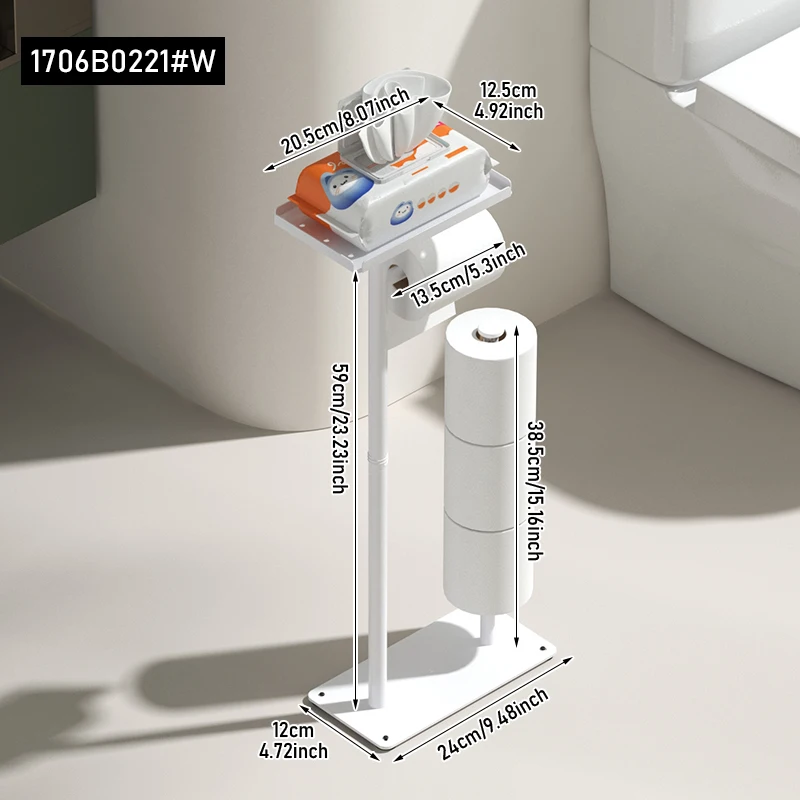 

Напольный держатель для салфеток для бытовой ванной комнаты, с кронштейном, рулон для хранения туалетной бумаги, экономия места