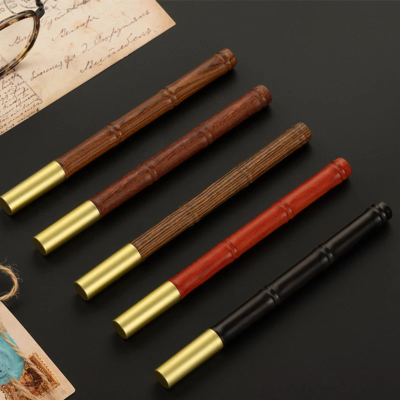 

Vintage Sandalwood Wood Bamboo Joint Gel Pen Environmental Solid Wood Writing Pen Business Signature School Supplies Stationery