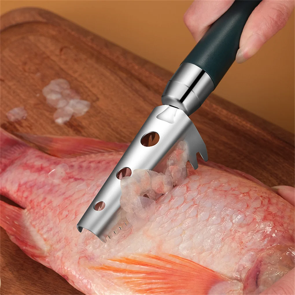 

Fish Scaler Brush,Fish Scaler Remover with Stainless Steel Sawtooth,Ergonomic Fish Scales-Cleaning Brush Scraper Kitchen Tool