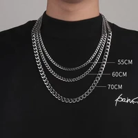 cuban necklace for women men t shirt causal accessories trendy punk style titanium necklace for sports supplies sweater chain