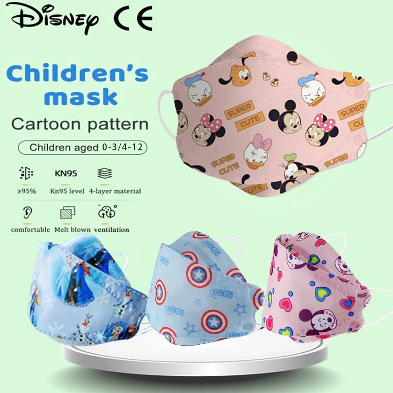 

Disney Kids Frozen KN95 Face Mask Protective FFP2 4-Layer Melt Blown Fabic CE Respirator 95% Reusable for Boys Girls Mascarilla