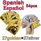 Новые карты Pokemon в испанской этикетке команда GX VMAX V тренировочная энергия золотые серебряные Сияющие карты игра Castellano Espaol детская игрушка