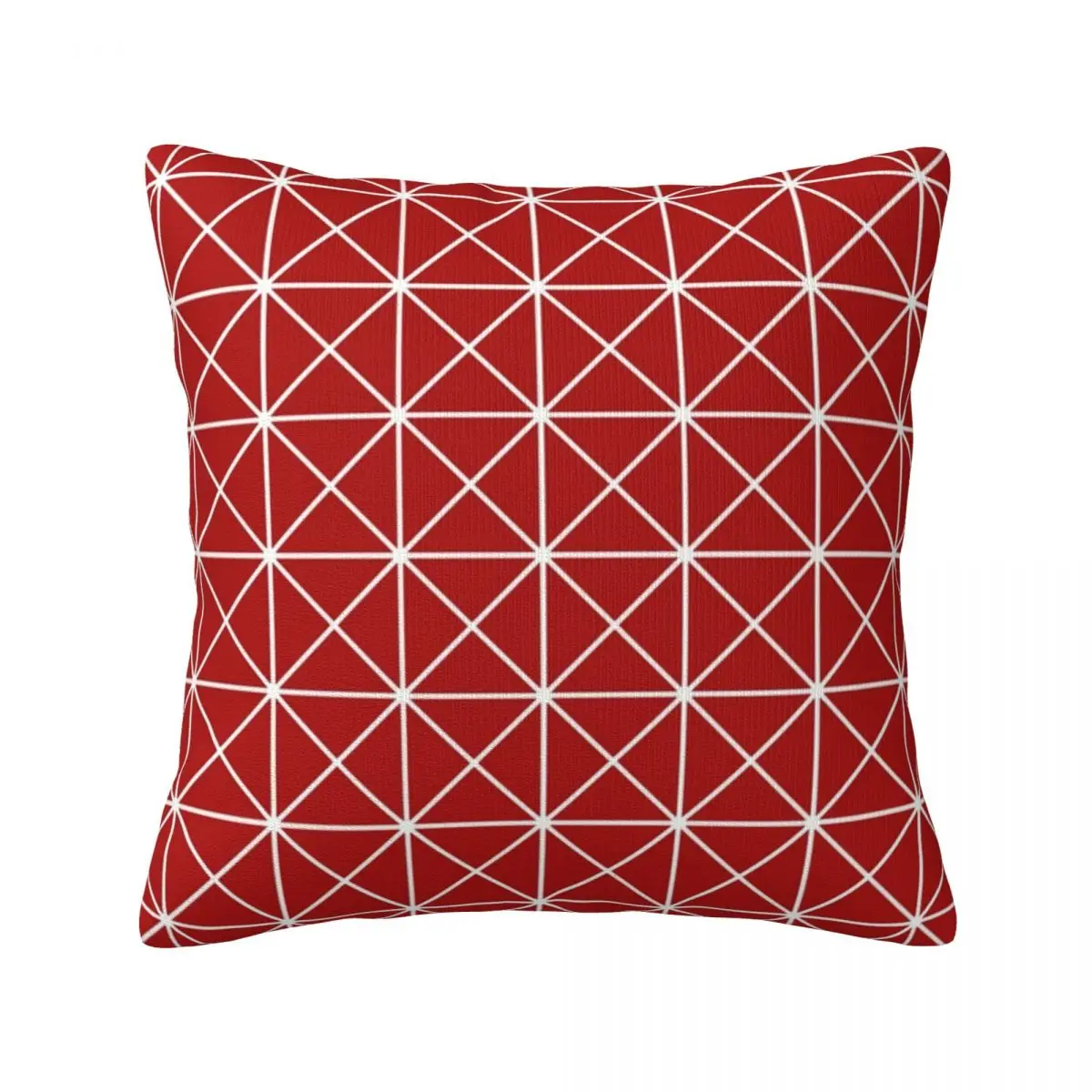 

Nordic Pattern Red Pillow Case Striped Lines Polyester Cushion Pillowcase Zipper Spring Square Cover