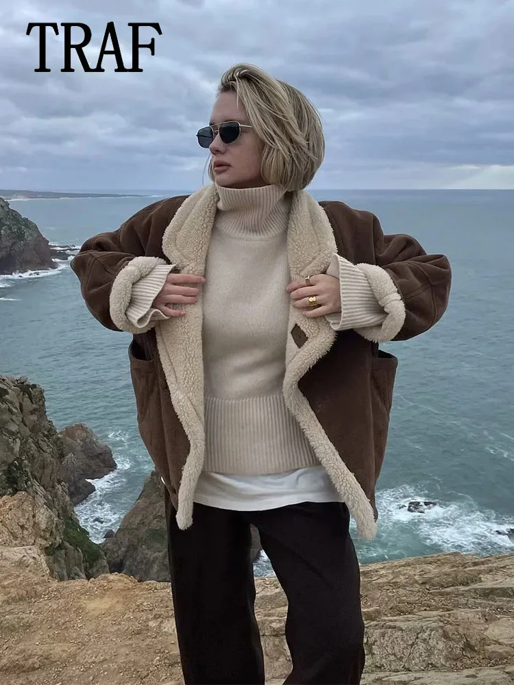 

Женская куртка из искусственной кожи на флисе, с длинным рукавом