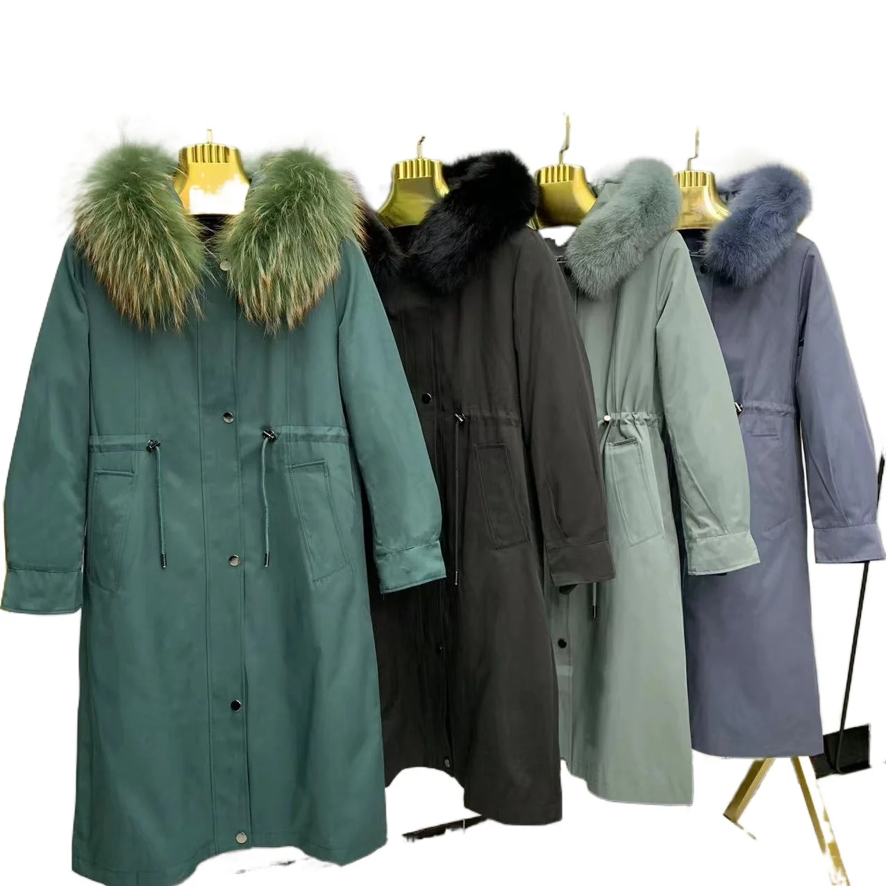 Длинная женская парка новинка 2023 модное зимнее теплое меховое пальто со съемной