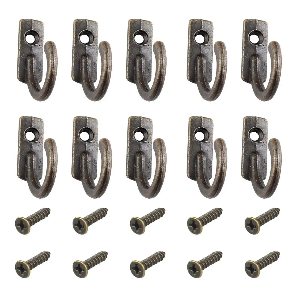 

10pcs/set Hook Alloy Wall-Mounted Hanging Holder Entryway Storage Metal Hanger Home Mini Vintage Organizer Hook