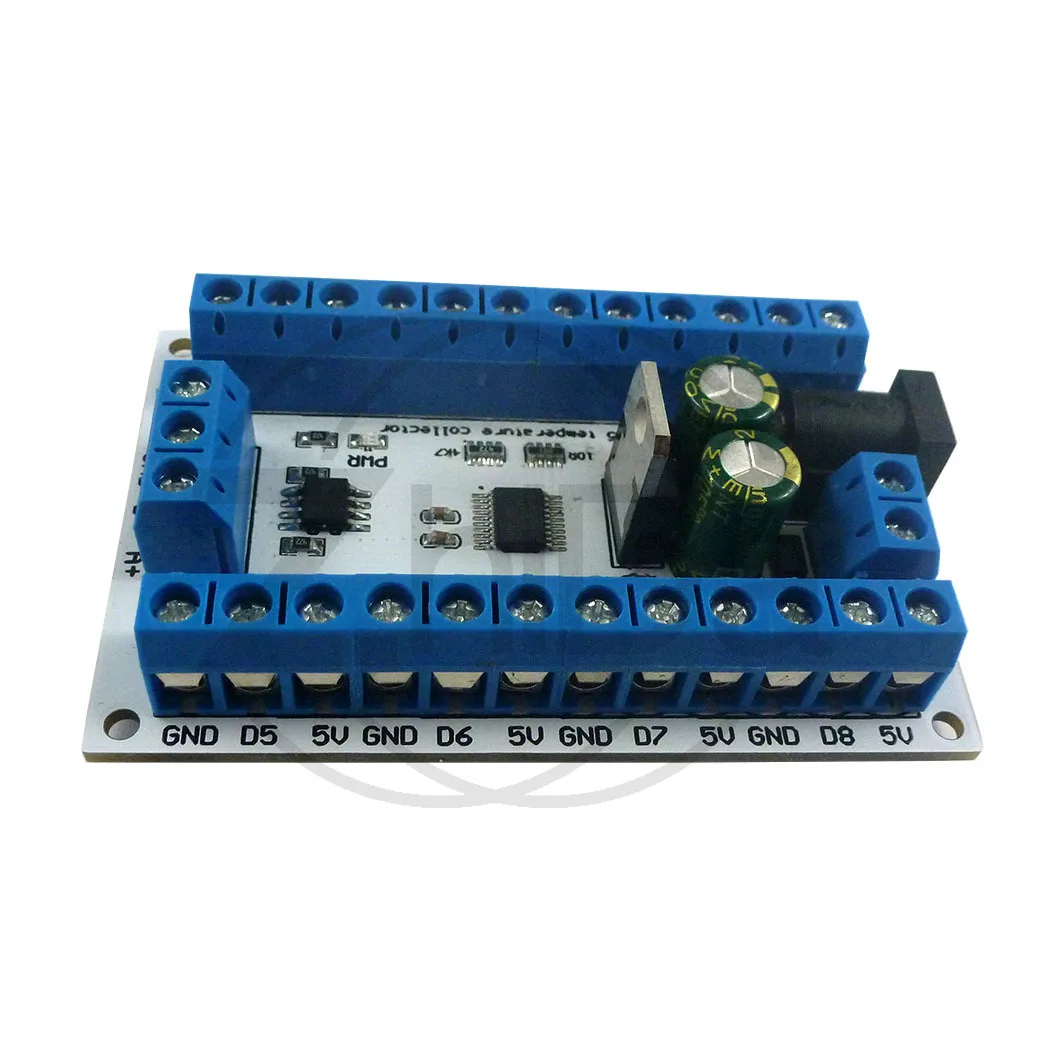Фото 8-канальная плата датчика RS485 DS18B20 MODBUS RTU для безбумажного регистратора PLC R4DCB08 №5