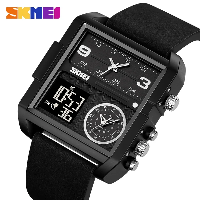 

SKMEI 3Time Electronic Watch Sport Waterproof Luxury Chronograph Stopwatch Digital Wristwatch for Man Original Clock 2022