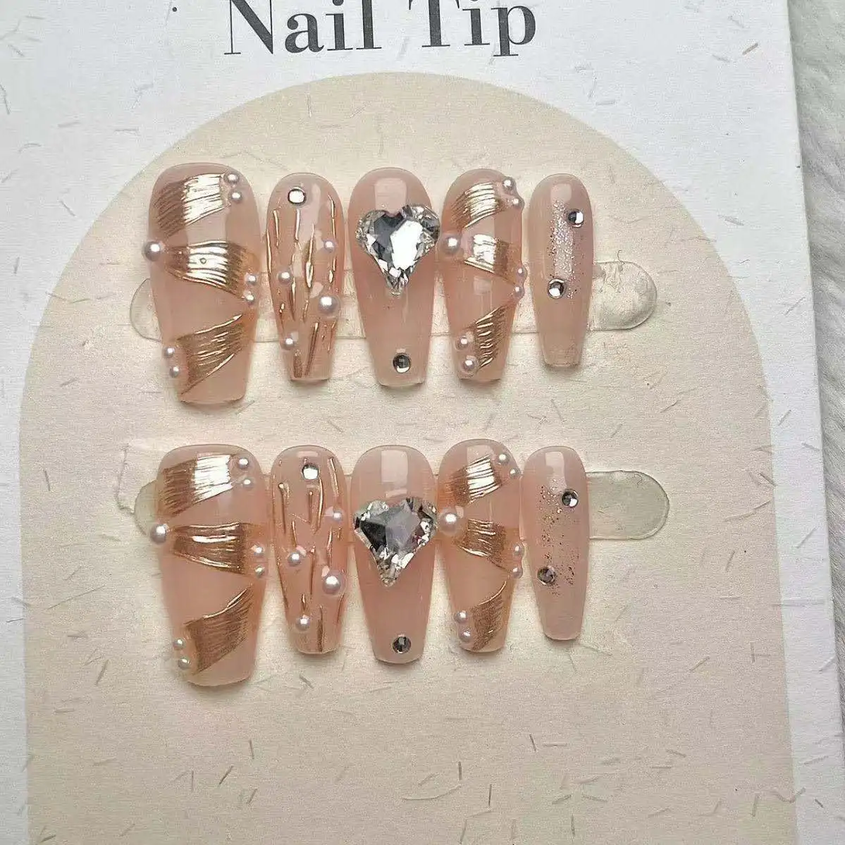 

Pure handmade wear a rich daughter magic mirror powder pearl nail art nail