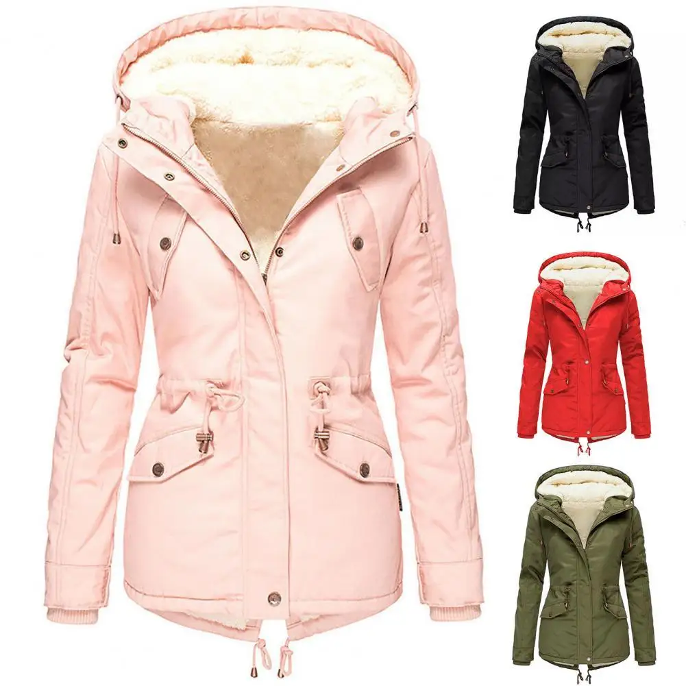 

Single-breasted Trendy Women Coat With Pocket Comfortable Casual Coat Long Sleeve for Daily Wear