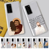 faith christian religious jesus phone case for samsung a51 a52 a71 a12 for redmi 7 9 9a for huawei honor8x 10i clear case
