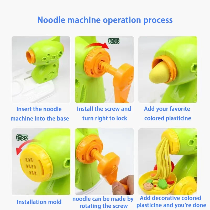 

5Colors Colorful Environmental Friendly Colored Plasticine Interesting Noodle Machine Makes Delicious And Good-Looking Snacks