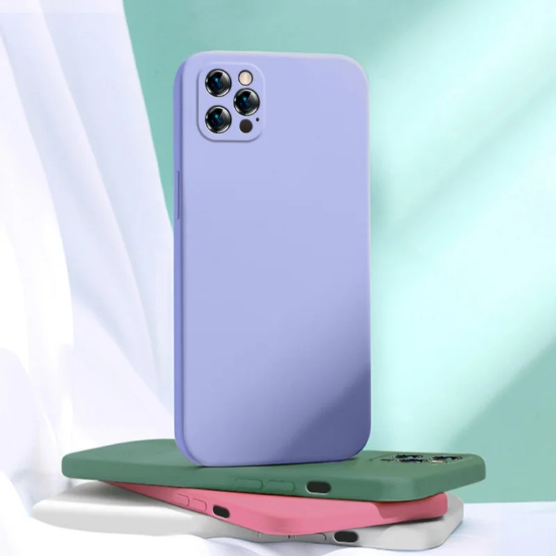 Чехол для телефона из жидкого силикона iPhone 14ProMax чистый цвет прямой край iphone14