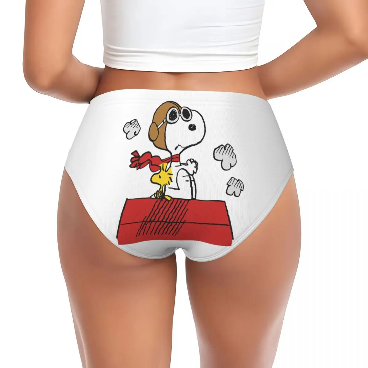 Custom Women Snoopys Woodstock Panties Breathable Cartoon Briefs Underwear