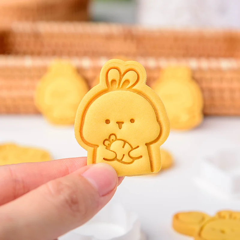 

9Pcs/Set Cartoon Bunny Cookie Mold Cute Animal Rabbit Frosting Biscuit Cutter Fondant Stamp Baking Cake Decorating Tools