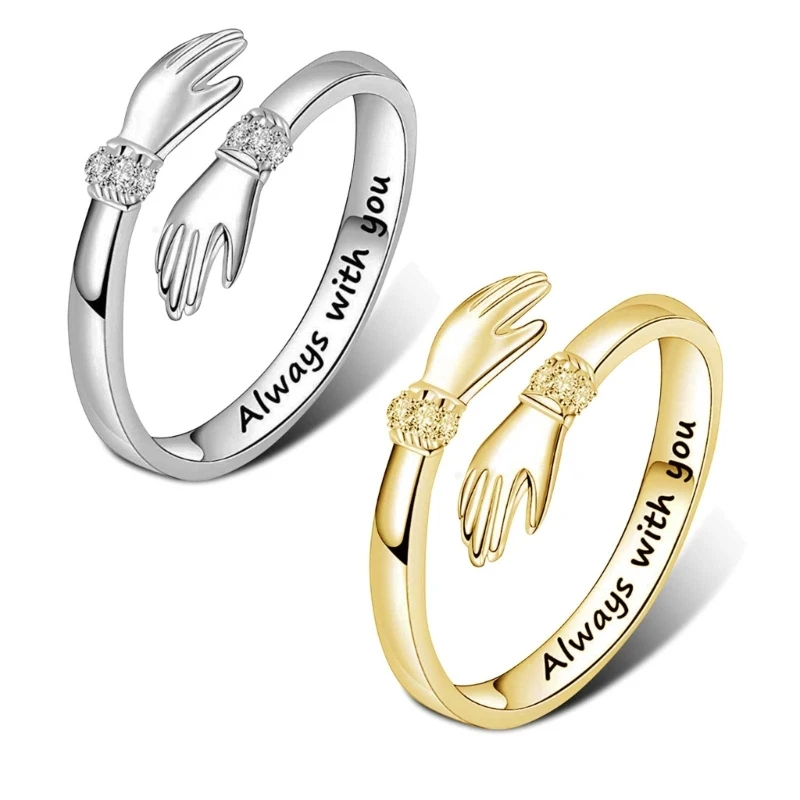 

Women Temperament Personality Creative-Love Hug Ring for Lover Daughter Jewelry Dropship