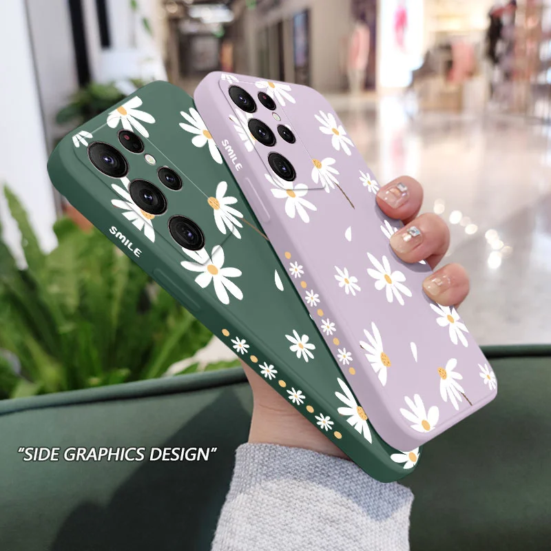 Plain Daisies Phone Case For Samsung Galaxy S23 S22 S21 S20 Ultra Plus FE S10 S9 S10E Note 20 ultra 10 9 Plus Cover