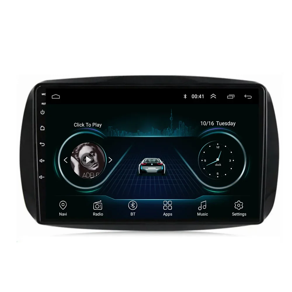 Android 13 для Mercedes Smart 453 Fortwo 2014 - 2050 Авторадио мультимедийный плеер QLED HD экран Carplay
