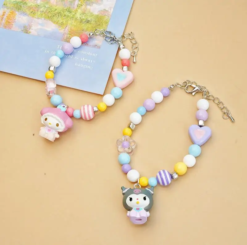 

Sanrio Kawali Kuromi My Melody браслет красочные украшения из бисера оригинальный мультфильм аниме девочка подарок на день рождения игрушки для детей