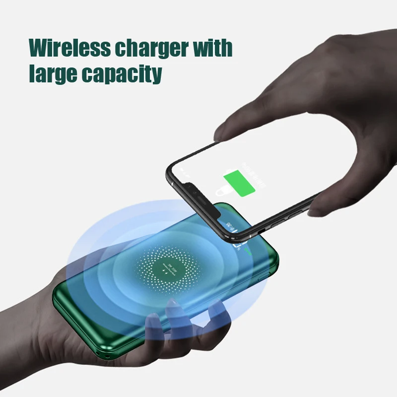jtztf 10000 20000mah wireless charger portable powerbank built in 4 cables external battery charger suitable for smartphone free global shipping