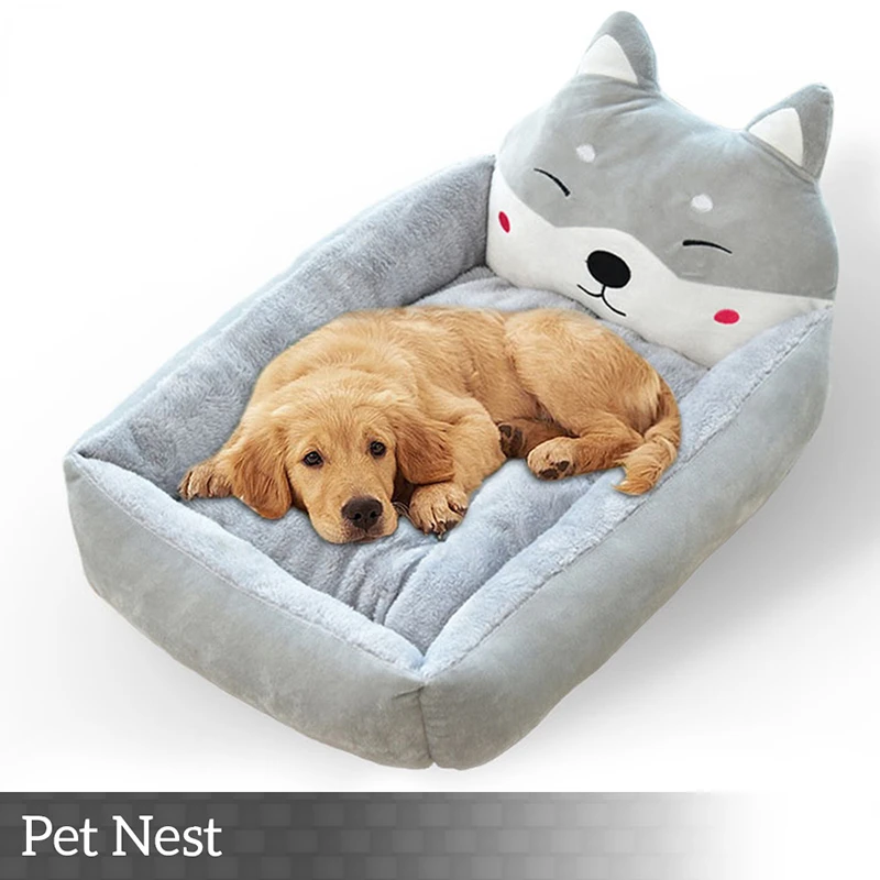 

Soft Dog Cat Pet Bed Nest Warm Breathable Sleeping Pad Cartoon Washable Sofa Suitable for Small and Medium Dogs