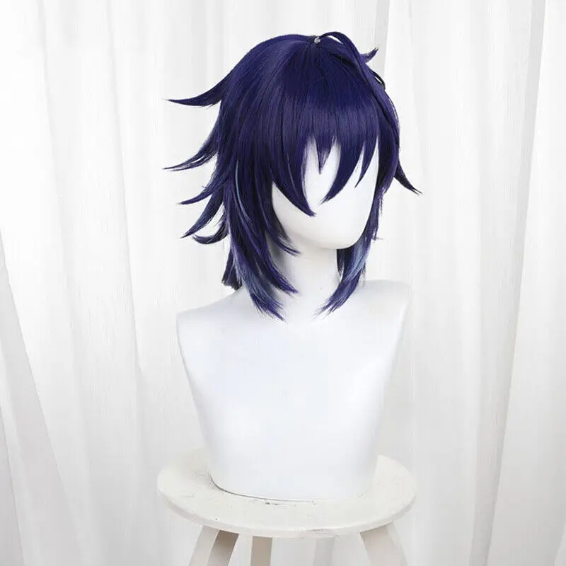 Genshin Impact Ororon Natlan Косплей Парики Длинные 40 см Смешанные Синие Синтетические Волосы