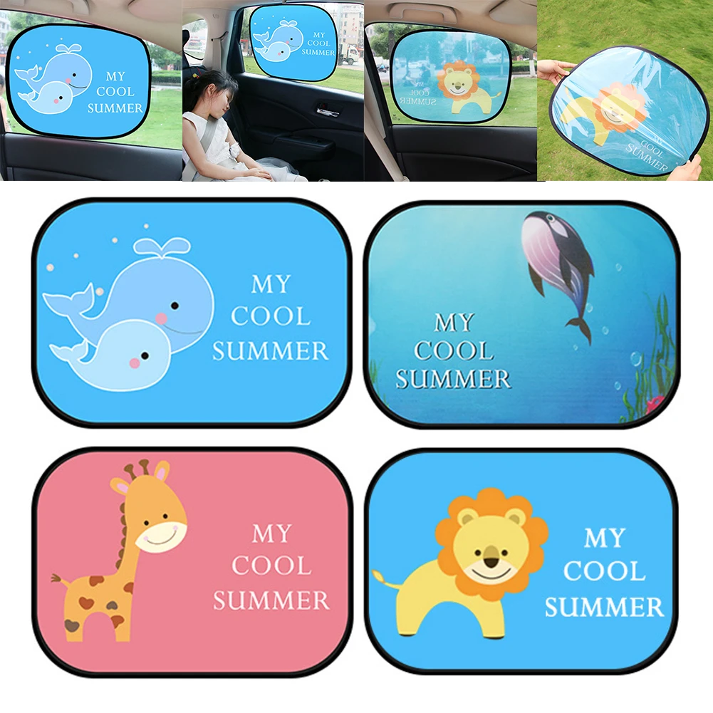 

2Pcs Car Cartoon Sunshade Baby Kid'S Sun Shade Visor UV Block Protect Auto Cover High-quality Sunscreen For Windows
