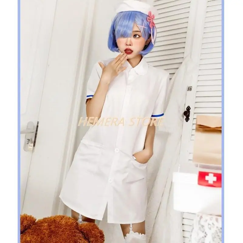 

Костюм для медсестры «Re:Zero Hajimeru», костюм для косплея Rem Ram, костюм медсестры на Хэллоуин