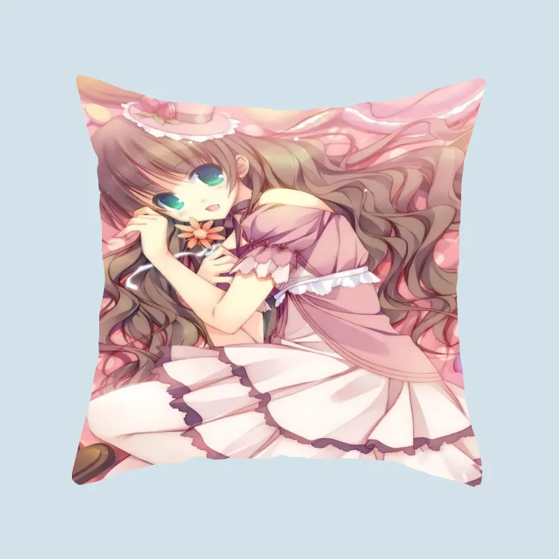 Cartoon Beauty Pattern Polyester Square Pillow Cushion Cover Car Sofa Office Chair Simple Home Decoration Ornament |