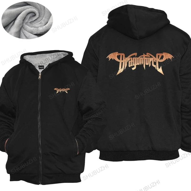 Фото Homme толстовки зимние мужские толстые толстовки Dragonforce Logo Мужская толстая толстовка шубужи Rock Мужская толстая толстовка ТОПЫ Прямая доставка №3