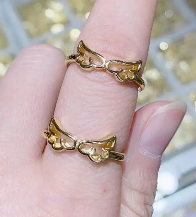 

Женское Открытое кольцо в форме крыла, обручальное кольцо золотистого цвета с кристаллами циркония, минималистичные геометрические кольца...