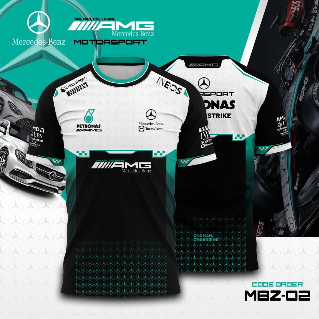 

Mercedes Benz F1 Racing Высококачественные модные трендовые футболки с принтом, впитывающие пот, индивидуальные классические мужские футболки для спорта и фитнеса