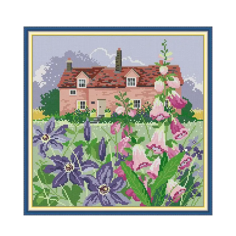 

Four seasons in the field - spring cross stitch kit counted white 18ct 14ct 11ct printed embroidery DIY handmade needlework