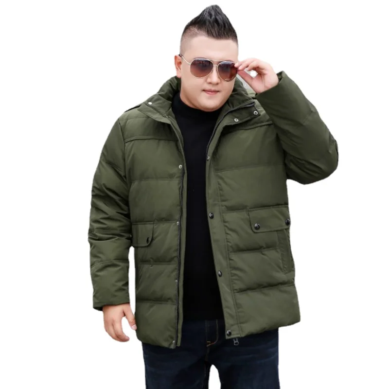 

Новое поступление, Модный высококачественный супер большой мужской повседневный теплый толстый с капюшоном, свободный пуховик на молнии, пальто, размеры