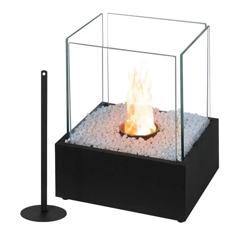 

Настольный камин, камин с четырьмя стенками из стекла, портативный Настольный камин, камин для украшения