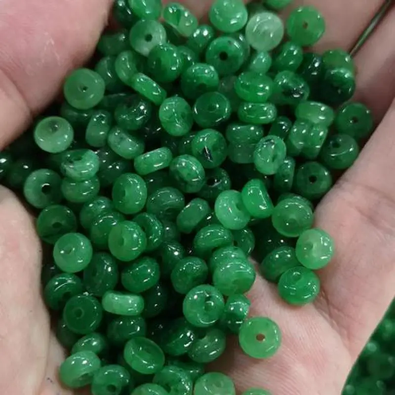 

6mm Green Jades Abacus Beads For Jewelry Making Diy Necklace Earring Bracelet Charm Myanmar Jadeite Rondelle Bead Diy Accessorie