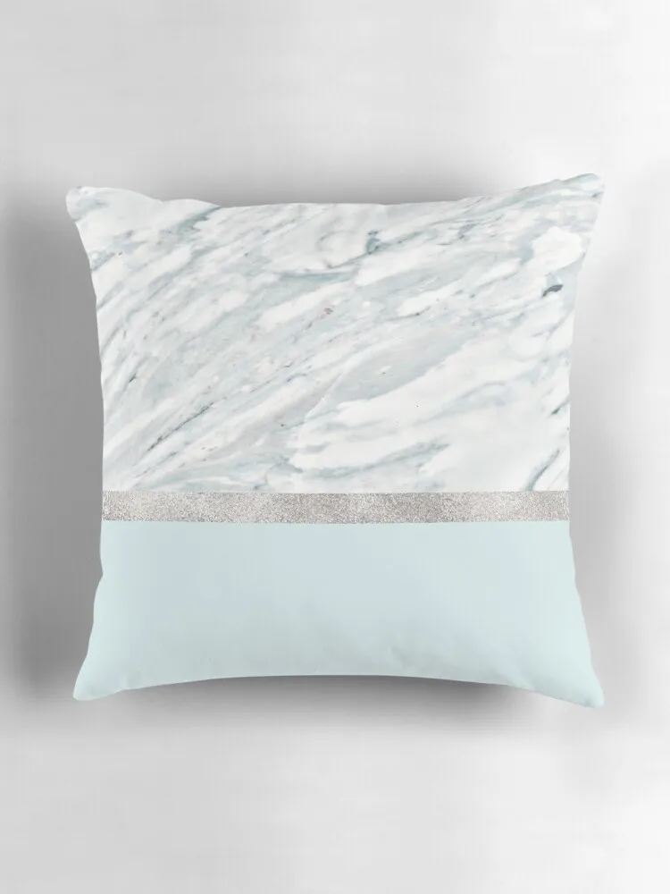 Calacatta verde-серебристая Бирюзовая декоративная подушка в стиле аниме для девушек