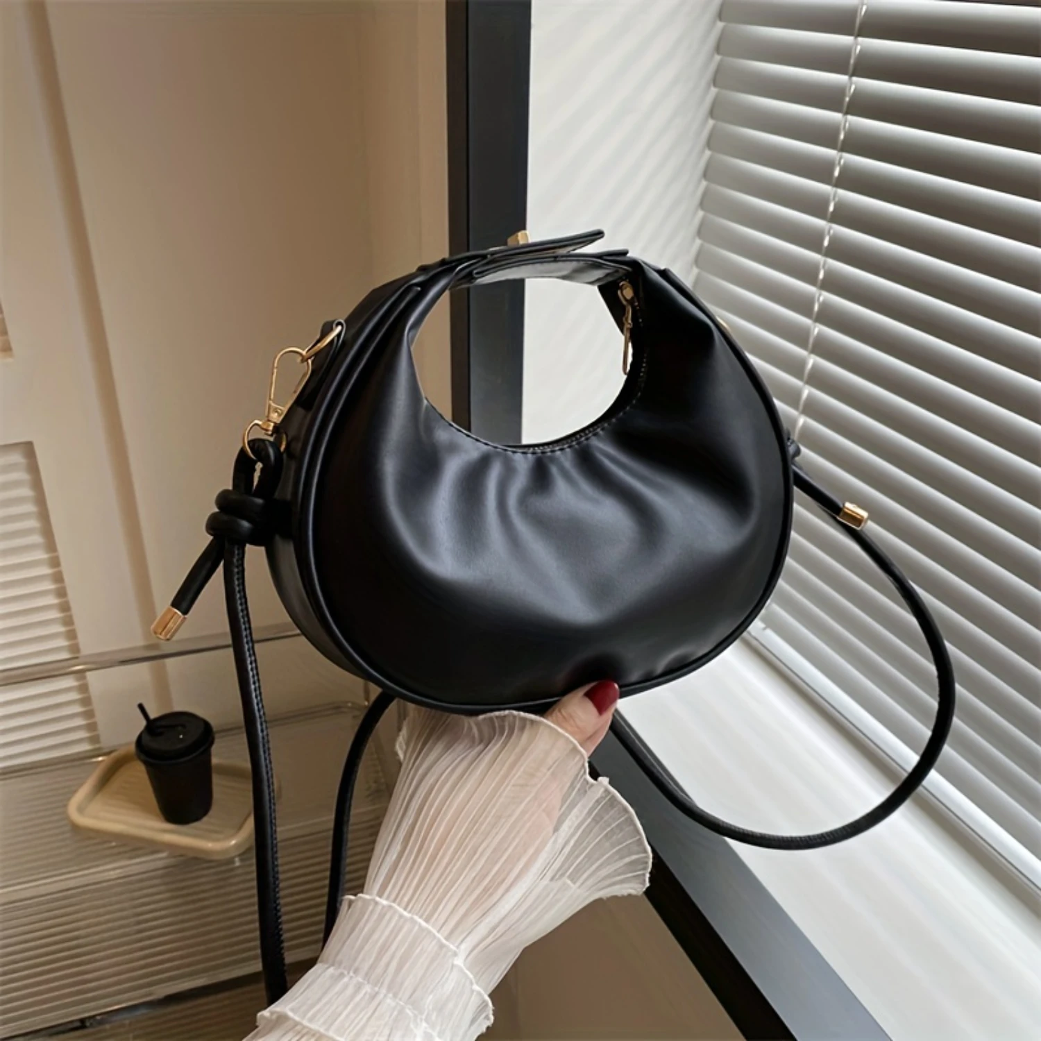 Сумка через плечо с полумесяцем Женская шикарная Сумка-Кроссбоди регулируемым