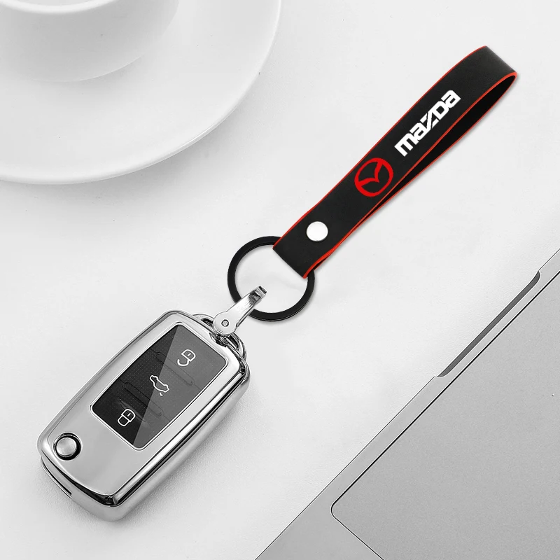 1PCS Car Keychain Suede Leather Key Ring Chain For Mazda 3 6 BL BM GJ CX3 CX-5 CX5 KE KF CX7 CX9 MX5 Axela Auto Accessories - купить по