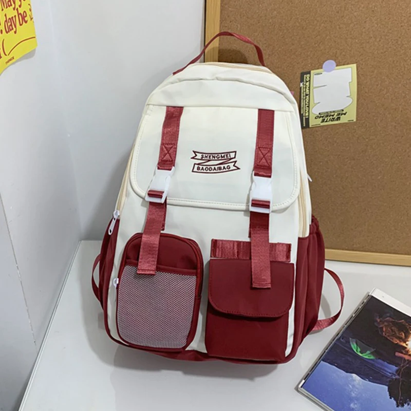 

Рюкзак для учеников Старшей школы для девочек-подростков, повседневный корейский женский ранец для колледжа, летняя нейлоновая сумка в сти...