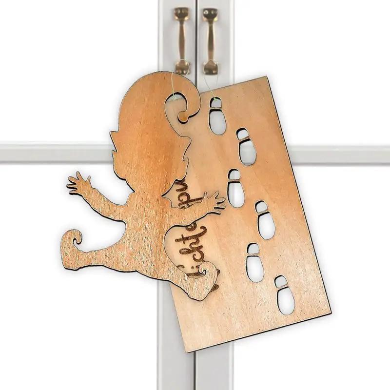 Рождественский новый шаблон гнома следы деревянный карлик эльфы лазерная резка