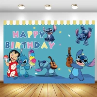 disney lilo stitch backdrop baby shower childrens happy birthday party custom photo background supplies decoration banner