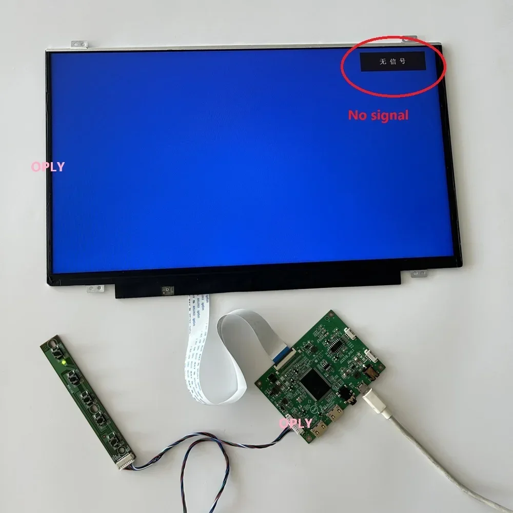 Фото Комплект платы контроллера, 2 мини-HDMI-совместимых DIY + 14-дюймовый монитор с экраном 1366X768 EDP, 14 дюймов, для ПК PS X360, ноутбука, малины №2