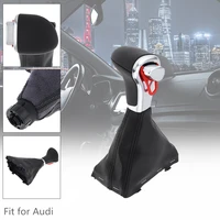 abs pu leather car automatic transmission gear shift shifter lever knob car accessories dust cover fit for audi a4 a5 a6 q5 q7