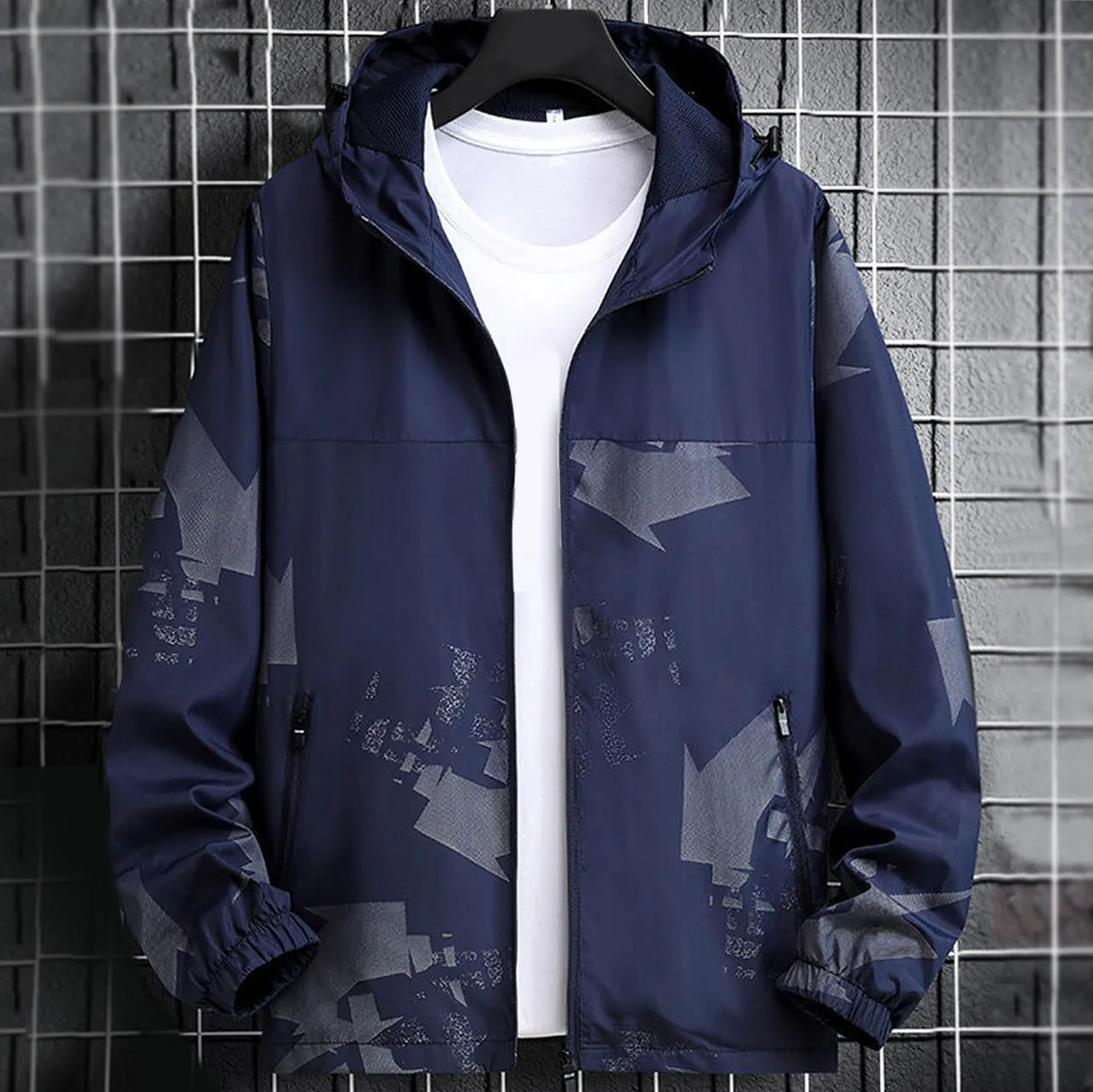 

Spring Autumn Men Clothing Jacket Plus Size Coats Male Water Proof Hooded Oversize Windbreak Outwear Sports Sweatshirts Clothing