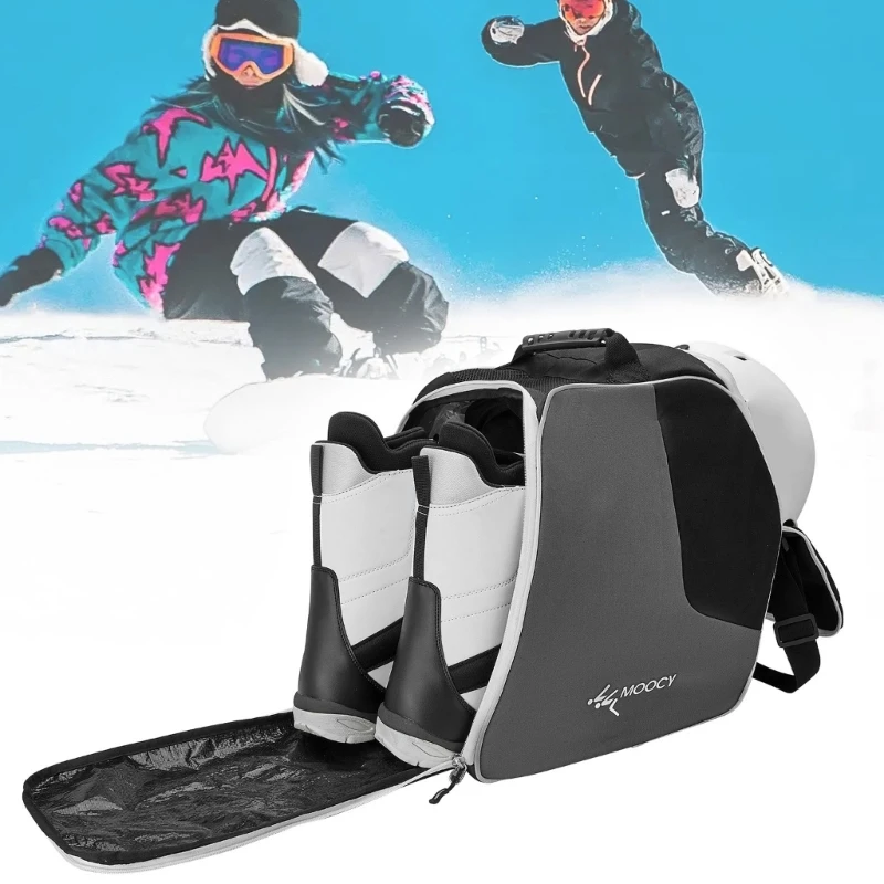 

Ski Boot Bag, Waterproof Snowboard Boot Backpack, Large Capacity Travel Luggage for Snow Boot, Helmets, Goggles, Gloves