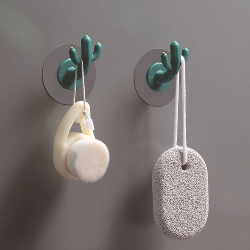 

Hook Cactus Shape Niche Design Strong Hook Bedroom Kitchen Wall Sticky Hanger Small Items Storage Organizer Accessories