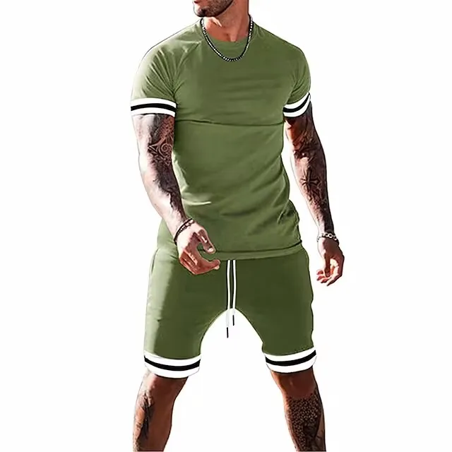 Men Clothing 3D Printed  Shorts and T-Shirt Set Set Short Sleeve 2 Piece Clothing Apparel Sports Designer Casual