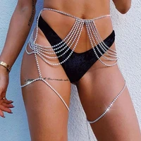 1pc tassel crystal waist chain belly leg thigh chain rhinestone body chains sexy beach nightclub rave accessories jewelry women